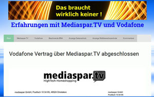 Mediaspar.TV und Vodafone Erfahrungen