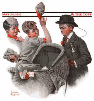 Bambino con carrozzina - Norman Rockwell (1894 – 1976)