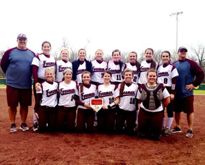 La squadra Lady Gators della Foreman High School al completo. Nadia Ballarin al centro con il numero 10