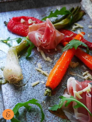 Prosciutto / Geschmortes Frühlingsgemüse