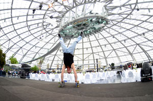 2 Board Handstand, Eddie Haak, Red Bull Hanger 7.