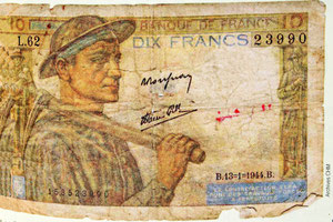 Un billet de dix francs à l'effigie d'un mineur
