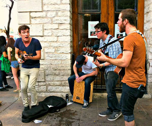 © Winifred. A passionate group of musicians who were busking at SXSW Music 2012.