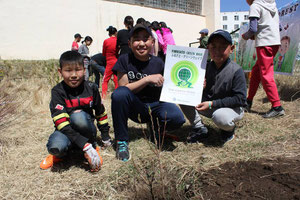 Various aged children participating in Green Wave(Mongolia)
