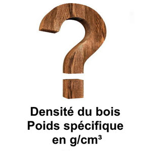 Densité du bois, poids spécifique du bois, densité brute du bois avec le poids spécifique en g/cm³ pour différentes essences de bois. Densité du bois, densité du bois d'épicéa, densité du bois de chêne, densité du bois de hêtre, poids spécifique du bois