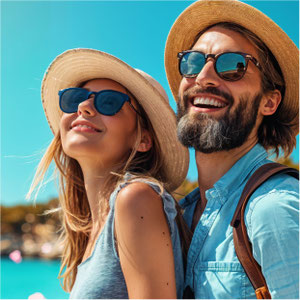 Frau und Mann mit Sonnenbrille