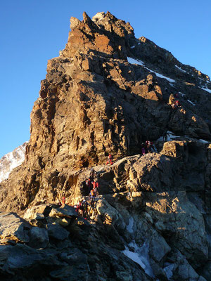 Piz Bernina, Biancograt, Felsteil