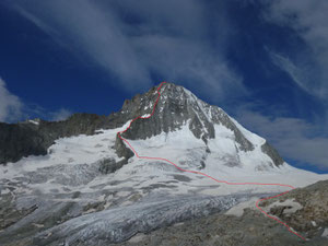 Bietschhorn, Ostrippe, Ostsporn, Routenverlauf, Baltschiederklause