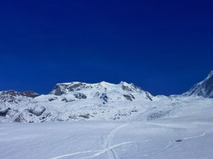 Aufstieg, Monterosa Hütte, Dufourspitze, Nordend, Skitour
