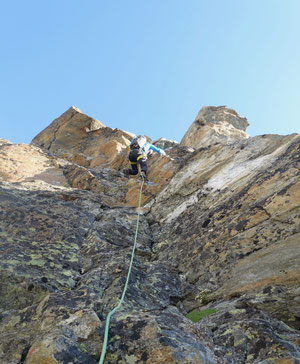 Mont Collon, SE-Sporn, Südostsporn, Eperon sudest, Arolla, Refuge des Bouquetins