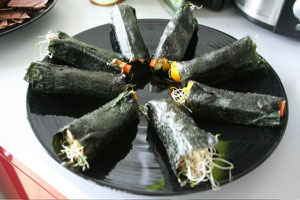 Nori Rolls with Wasabi Fermented Seed Cheeze and Vegetables