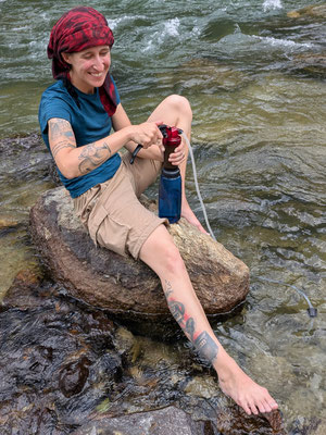 Yellowstone Canyon, backcountry camping, water filter, SquirrelSarah