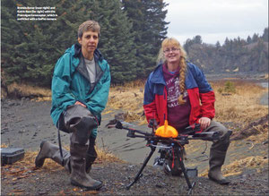 ブレンダ・コナーとカトリン・アイケンとGoProカメラを装備した「ターミガン」六回転翼機