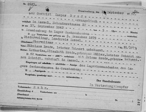 Abschrift der Sterbeurkunde (arolsen archives)