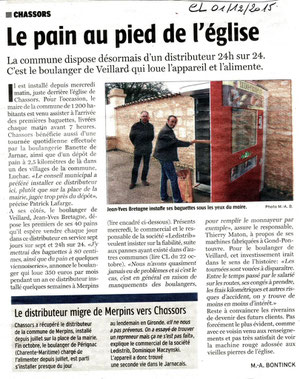 Article Charente Libre du 01/12/2015