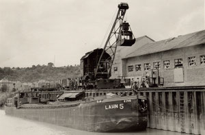 Lahnschiff, Lahnkahn, Lahn 5, Dampfkrahn, Hafen Dehrn, 