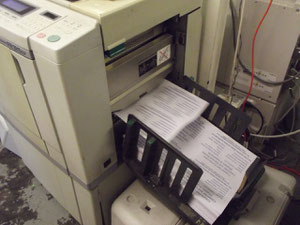 Risograph press running at 120 pages per minute