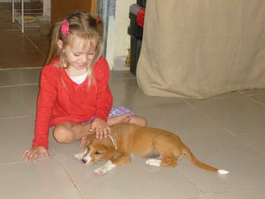 Naomi with our new puppy, Chestnut