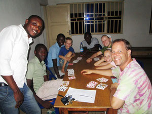 Having a "fun night" with the school staff