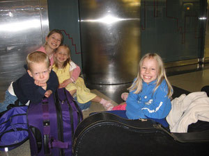 April 2007 - Leaving JFK on our way to Nigeria. Cindy was 4 months pregnant with Caleb.