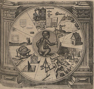 Ist der Mensch ein »Animal Poeta«? Kupferstich von Merian, 1624.