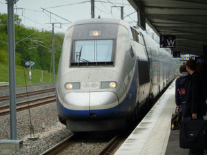 arrivée du TGV en gare de Besançon
