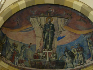 le tableau représentant St-Jacques au-dessus de l'autel de l'église d'Altopascio
