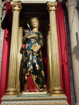 la statue de Ste Christine dans la basilique de Bolsena