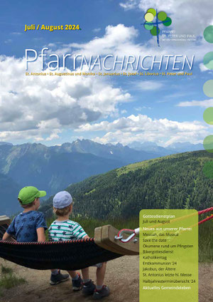 Foto der Titelseite der Pfarrnachrichten Juli/August 2024