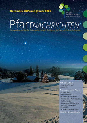 Titelseite der Pfarrnachrichten Dez. 2025/Jan. 2026