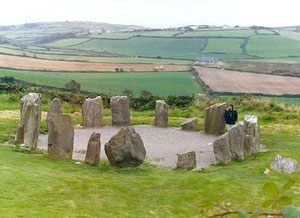 Drombeg stone circle,also known as the ‘Druid’s Altar,’ three miles west of Ross Carbery, County Cork, Ireland.