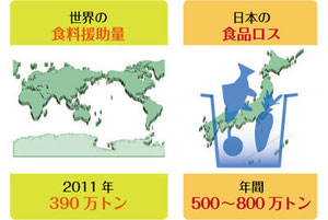 政府の公報から 500万~800万トンの食品が廃棄されているそうです
