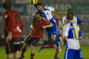 Díaz de Cerio, en un lance del encuentro ante el Sabadell. 