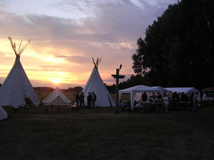 Zelten und Grillen an der Hunte in Astrup