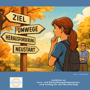 Eine Auszubildende steht vor einem Wegweiser - Bild zum Blogbeitrag: Wenn du dich nur genug anstrengst...