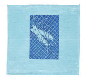 Fingerschere, 2026 / Linienätzung und Aquatinta auf Microfasertuch / 24,5x16,5  (39,5x39,5) cm  / Auflage 5