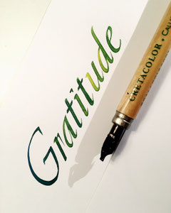 Gratitude in humanistischer Cursive