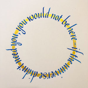 "the universe need you"  Antiqua 