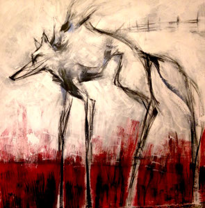Arrival of the Wolf, acrylic on canvas, 6' X 6', 2018 $825