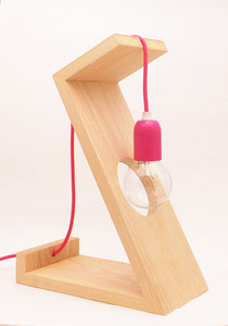 lampe contemporaine bois rose