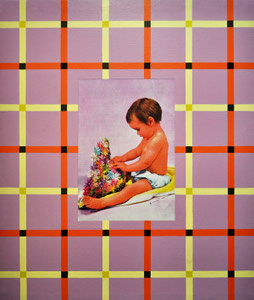 Kleines Kind mit einer Bademütze in Richmond, Virginia, USA, 1996, Stoffdruck und Kunstharzlack auf Nessel, 51x60x5 cm
