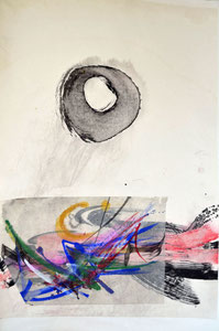 Collage with Zen-circle/48,0x69,0cm/ID: 3S68-0343