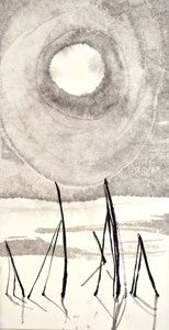Haymakers in the snow/Sumi-e/17,5x33,5cm/ID: 6S30-773,1