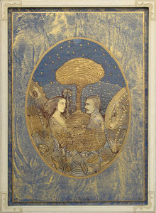 Angelica e Tancredi            27 x 37 x 2 cm. pigmenti lacche e smalto oro su intonaco a colla 2007