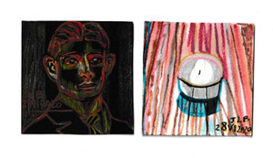 Diptyque technique mixte 10x10 cm