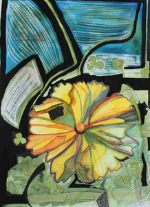 Technique mixte , 57 X 76 cm .