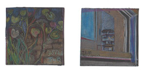 Diptyque technique mixte 10x10 cm