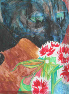 Technique mixte , 57 X 76 cm .