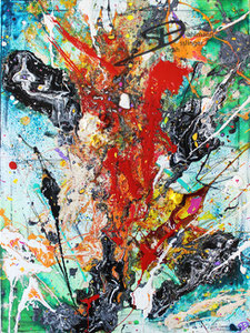 Sarah Esslinger-Dahlmann, Auftakt, Mai 2024, 60 x 80 cm, Acrylfarbe, Mischtechnik auf Leinwand