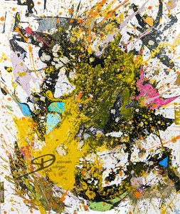 Sarah Esslinger-Dahlmann, toxisch, September 2024, 100 x 120 cm, Acrylfarbe, Mischtechnik auf Leinwand